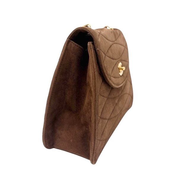 CHANEL Vintage CC Mark Logo Turnlock Chain Crossbody Bag Brown Gold [106335] - Picture 7 of 11